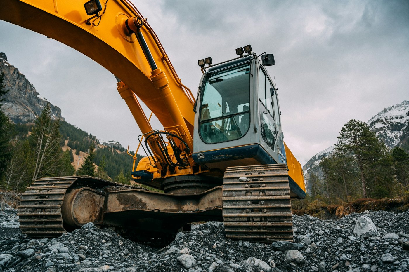 Heavy excavator on a dirt site for excavating contractor Wichita, KS